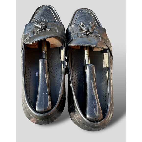 Vtg Florsheim Mens Kiltie Loafer Dress Shoes Black Leather Wingtip 10.5EEE main image 6
